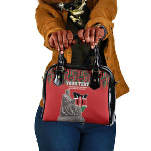 Personalized Afro Kenya Mashujaa Day Shoulder Handbag Mzee Jomo Kenyatta With Coat Of Arms