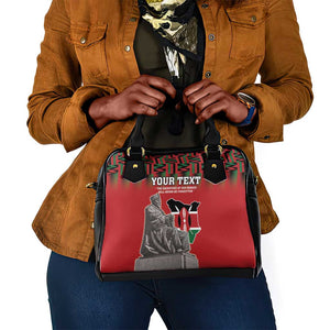 Personalized Afro Kenya Mashujaa Day Shoulder Handbag Mzee Jomo Kenyatta With Coat Of Arms