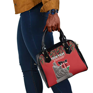 Personalized Afro Kenya Mashujaa Day Shoulder Handbag Mzee Jomo Kenyatta With Coat Of Arms