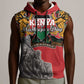 Personalized Afro Kenya Mashujaa Day Sleeveless Hoodie Mzee Jomo Kenyatta With Coat Of Arms - African Pride