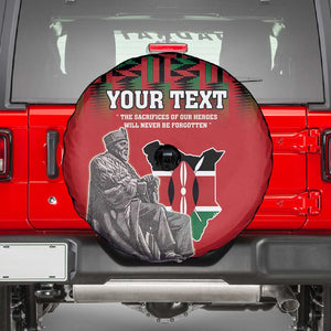 Personalized Afro Kenya Mashujaa Day Spare Tire Cover Mzee Jomo Kenyatta With Coat Of Arms