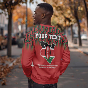 Personalized Afro Kenya Mashujaa Day Sweatshirt Mzee Jomo Kenyatta With Coat Of Arms