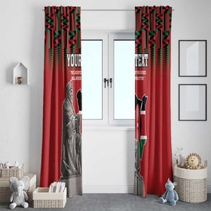 Personalized Afro Kenya Mashujaa Day Window Curtain Mzee Jomo Kenyatta With Coat Of Arms