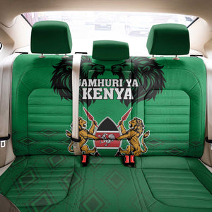 Afro Kenya National Heroes Day Back Car Seat Cover Mashujaa With Lion Head And Coat Of Arms