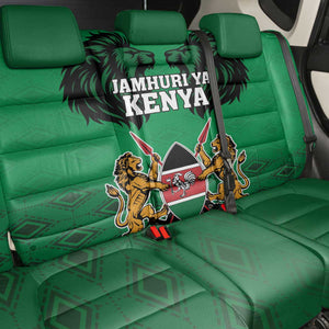 Afro Kenya National Heroes Day Back Car Seat Cover Mashujaa With Lion Head And Coat Of Arms