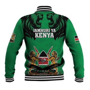 Afro Kenya National Heroes Day Baseball Jacket Mashujaa With Lion Head And Coat Of Arms LT18