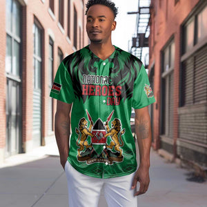 Afro Kenya National Heroes Day Baseball Jersey Mashujaa With Lion Head And Coat Of Arms