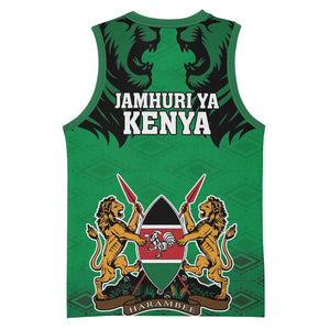 Afro Kenya National Heroes Day Basketball Jersey Mashujaa With Lion Head And Coat Of Arms LT18