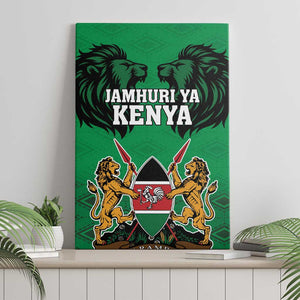 Afro Kenya National Heroes Day Canvas Wall Art Mashujaa With Lion Head And Coat Of Arms