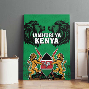 Afro Kenya National Heroes Day Canvas Wall Art Mashujaa With Lion Head And Coat Of Arms