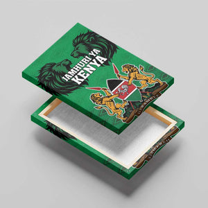 Afro Kenya National Heroes Day Canvas Wall Art Mashujaa With Lion Head And Coat Of Arms