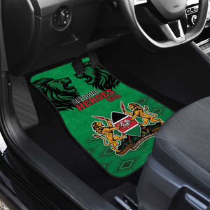 Afro Kenya National Heroes Day Car Mats Mashujaa With Lion Head And Coat Of Arms