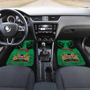 Afro Kenya National Heroes Day Car Mats Mashujaa With Lion Head And Coat Of Arms