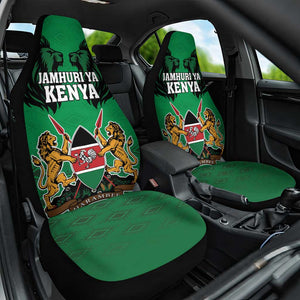 Afro Kenya National Heroes Day Car Seat Cover Mashujaa With Lion Head And Coat Of Arms