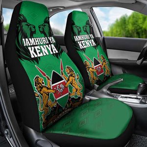 Afro Kenya National Heroes Day Car Seat Cover Mashujaa With Lion Head And Coat Of Arms