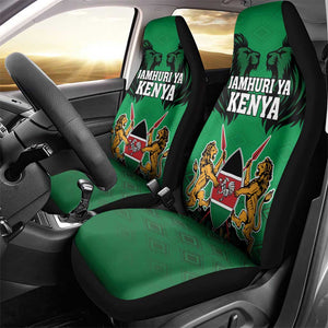 Afro Kenya National Heroes Day Car Seat Cover Mashujaa With Lion Head And Coat Of Arms