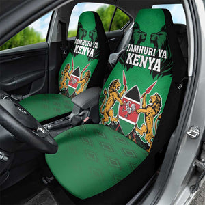 Afro Kenya National Heroes Day Car Seat Cover Mashujaa With Lion Head And Coat Of Arms