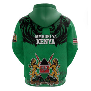 Afro Kenya National Heroes Day Hoodie Mashujaa With Lion Head And Coat Of Arms