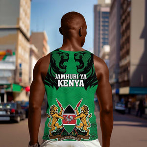 Afro Kenya National Heroes Day Men Tank Top Mashujaa With Lion Head And Coat Of Arms