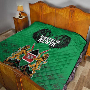 Afro Kenya National Heroes Day Quilt Mashujaa With Lion Head And Coat Of Arms