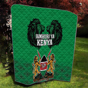 Afro Kenya National Heroes Day Quilt Mashujaa With Lion Head And Coat Of Arms