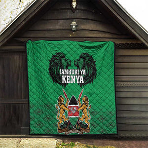 Afro Kenya National Heroes Day Quilt Mashujaa With Lion Head And Coat Of Arms