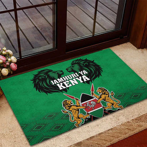 Afro Kenya National Heroes Day Rubber Doormat Mashujaa With Lion Head And Coat Of Arms