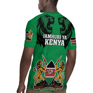 Afro Kenya National Heroes Day Rugby Jersey Mashujaa With Lion Head And Coat Of Arms