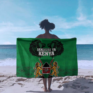 Afro Kenya National Heroes Day Sarong Mashujaa With Lion Head And Coat Of Arms