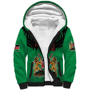 Afro Kenya National Heroes Day Sherpa Hoodie Mashujaa With Lion Head And Coat Of Arms