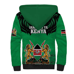 Afro Kenya National Heroes Day Sherpa Hoodie Mashujaa With Lion Head And Coat Of Arms