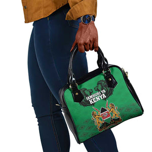 Afro Kenya National Heroes Day Shoulder Handbag Mashujaa With Lion Head And Coat Of Arms