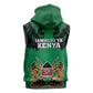 Afro Kenya National Heroes Day Sleeveless Zip Hoodie Mashujaa With Lion Head And Coat Of Arms - African Pride