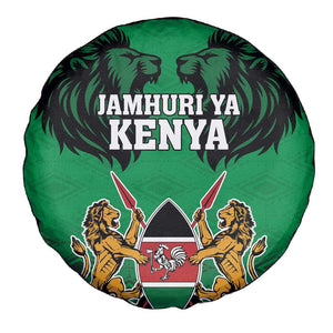 Afro Kenya National Heroes Day Spare Tire Cover Mashujaa With Lion Head And Coat Of Arms