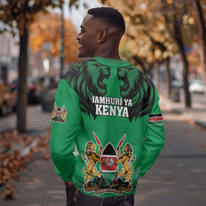 Afro Kenya National Heroes Day Sweatshirt Mashujaa With Lion Head And Coat Of Arms