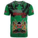 Afro Kenya National Heroes Day T shirt Mashujaa With Lion Head And Coat Of Arms