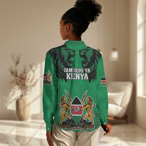 Afro Kenya National Heroes Day Women Casual Shirt Mashujaa With Lion Head And Coat Of Arms