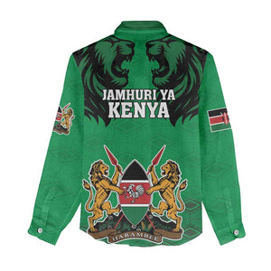 Afro Kenya National Heroes Day Women Casual Shirt Mashujaa With Lion Head And Coat Of Arms