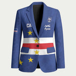 Cape Verde Football Go Champion Custom Blazer Sporty Style