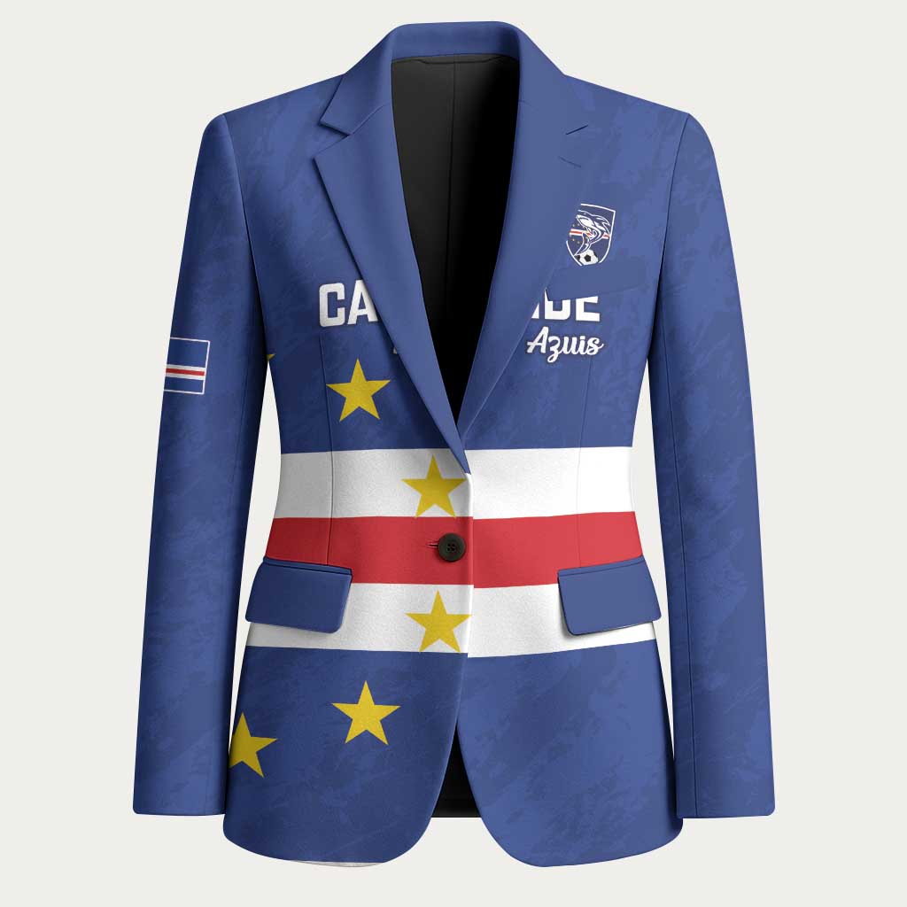 Cape Verde Football Go Champion Custom Blazer Sporty Style
