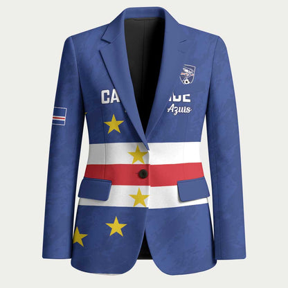 Cape Verde Football Go Champion Custom Blazer Sporty Style