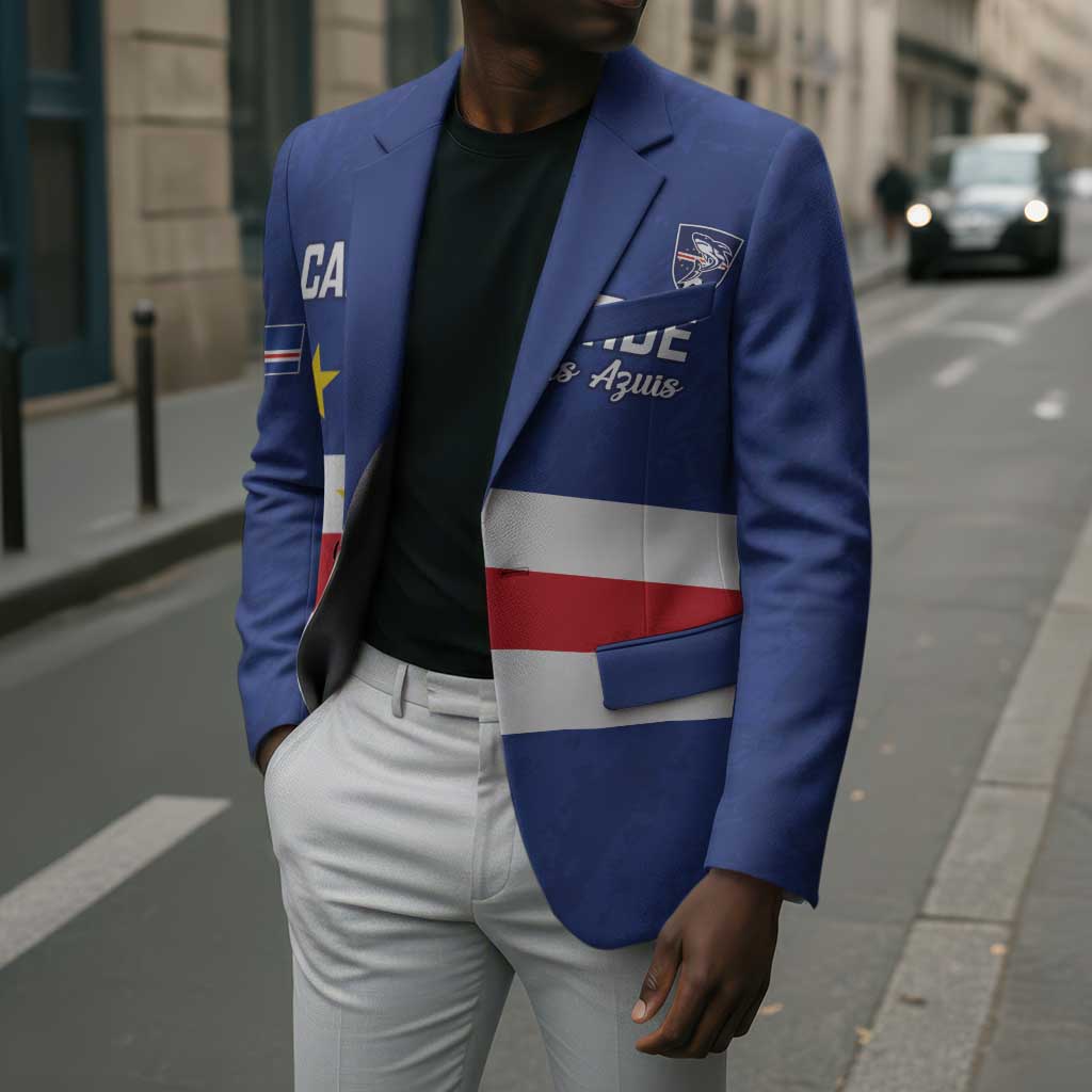 Cape Verde Football Go Champion Custom Blazer Sporty Style