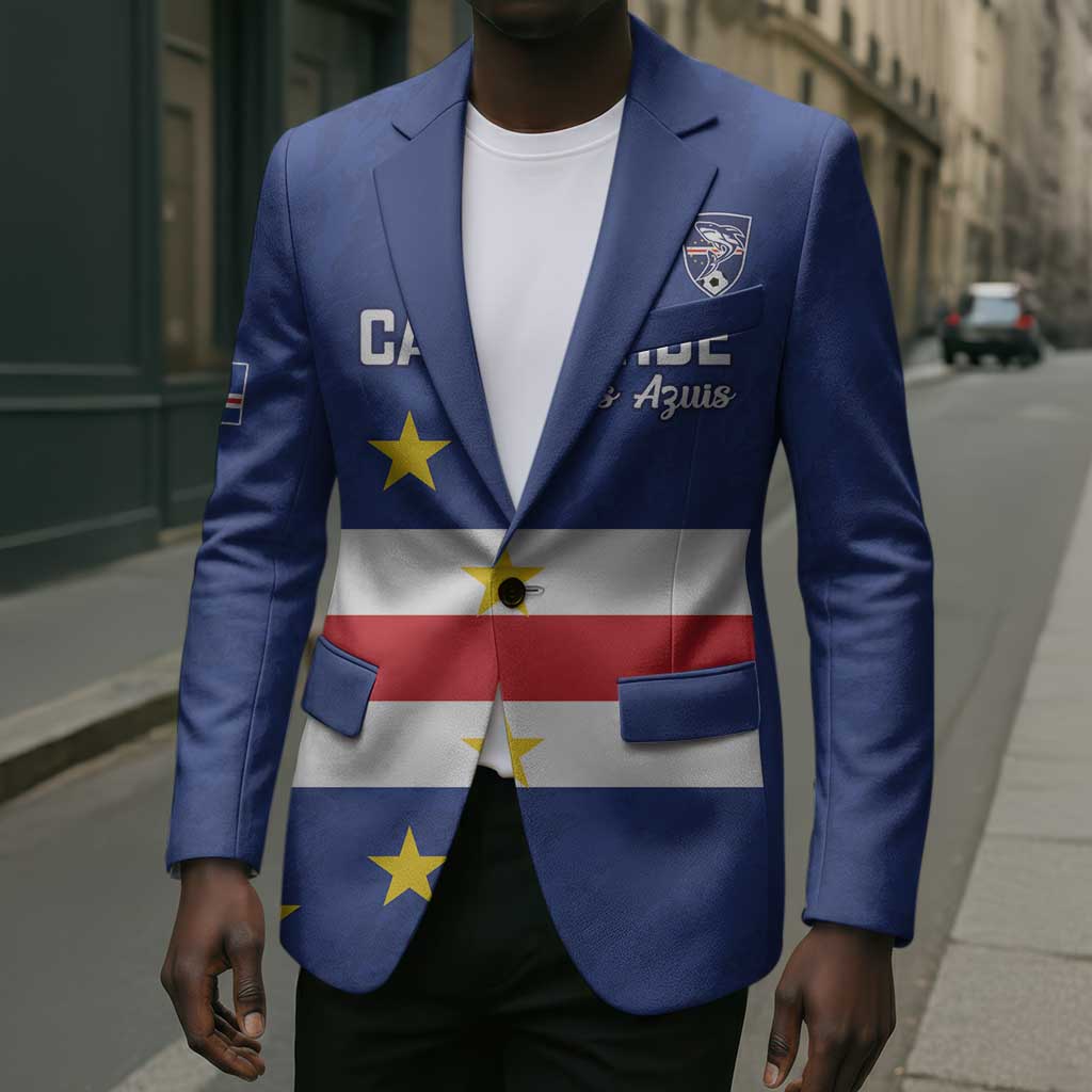 Cape Verde Football Go Champion Custom Blazer Sporty Style