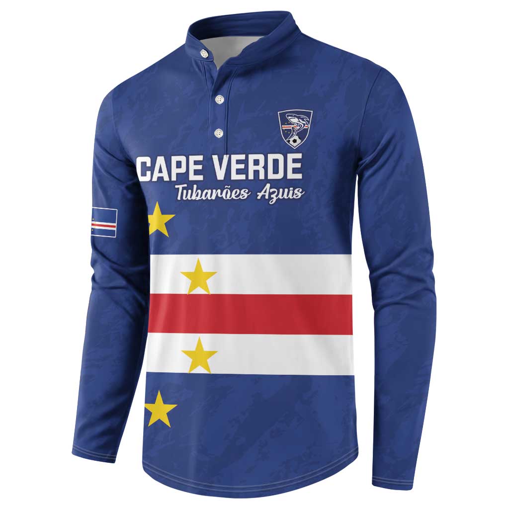 Cape Verde Football Go Champion Custom Button Sweatshirt Sporty Style