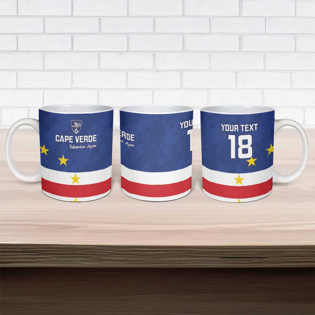 Cape Verde Football Go Champion Custom Ceramic Mug Sporty Style