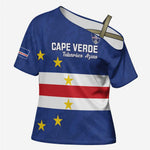 Cape Verde Football Go Champion Custom Cross Shoulder Shirt Sporty Style