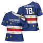 Cape Verde Football Go Champion Custom Cross Shoulder Shirt Sporty Style