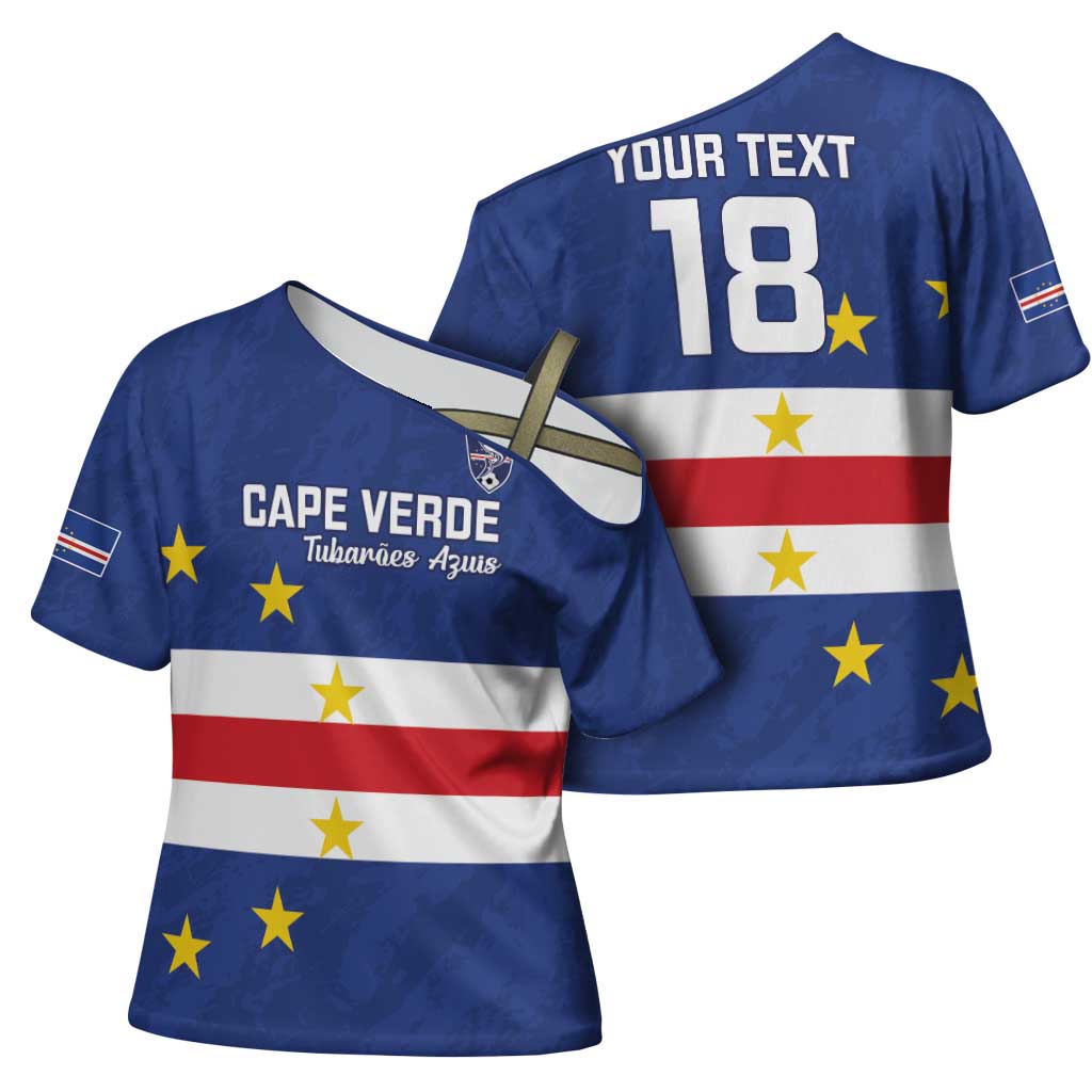 Cape Verde Football Go Champion Custom Cross Shoulder Shirt Sporty Style