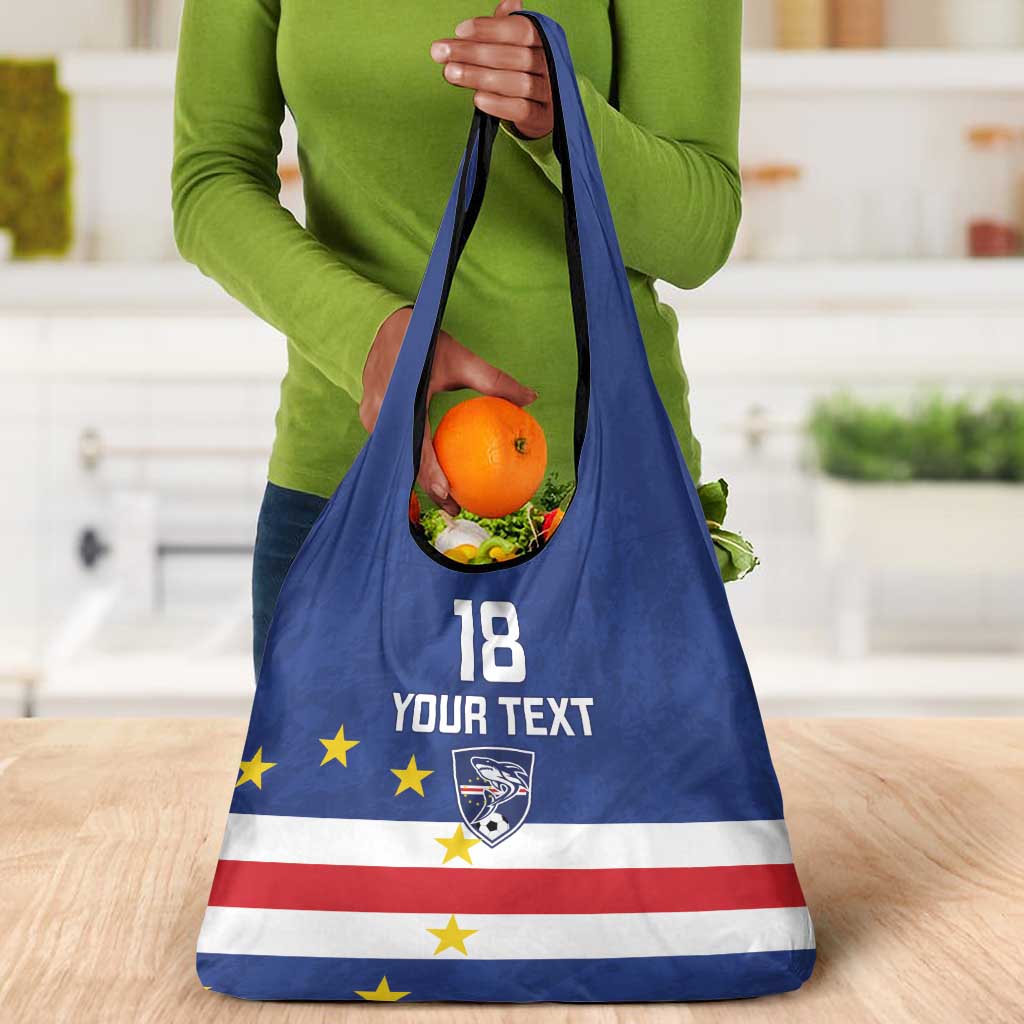 Cape Verde Football Go Champion Custom Grocery Bag Sporty Style - African Pride