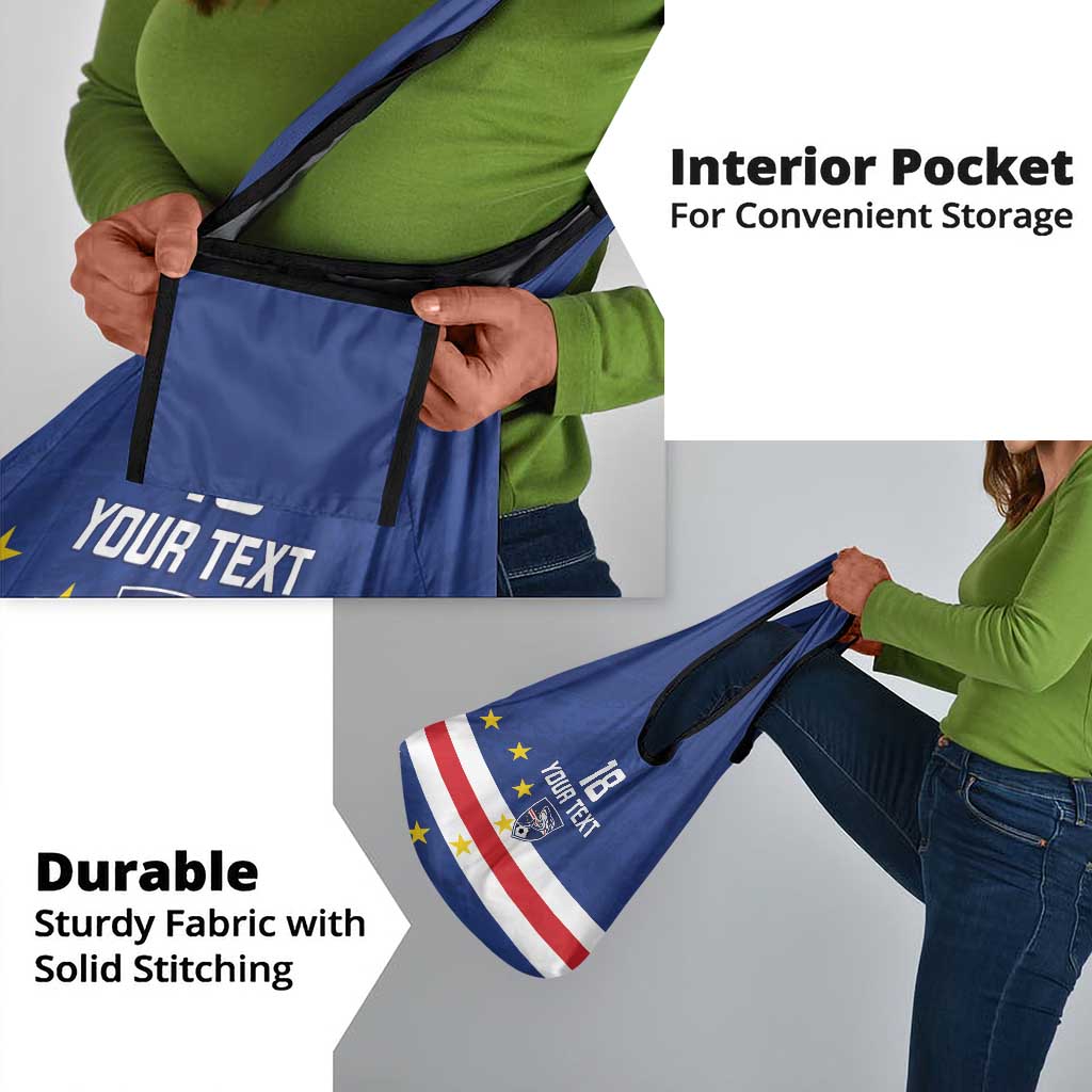 Cape Verde Football Go Champion Custom Grocery Bag Sporty Style - African Pride